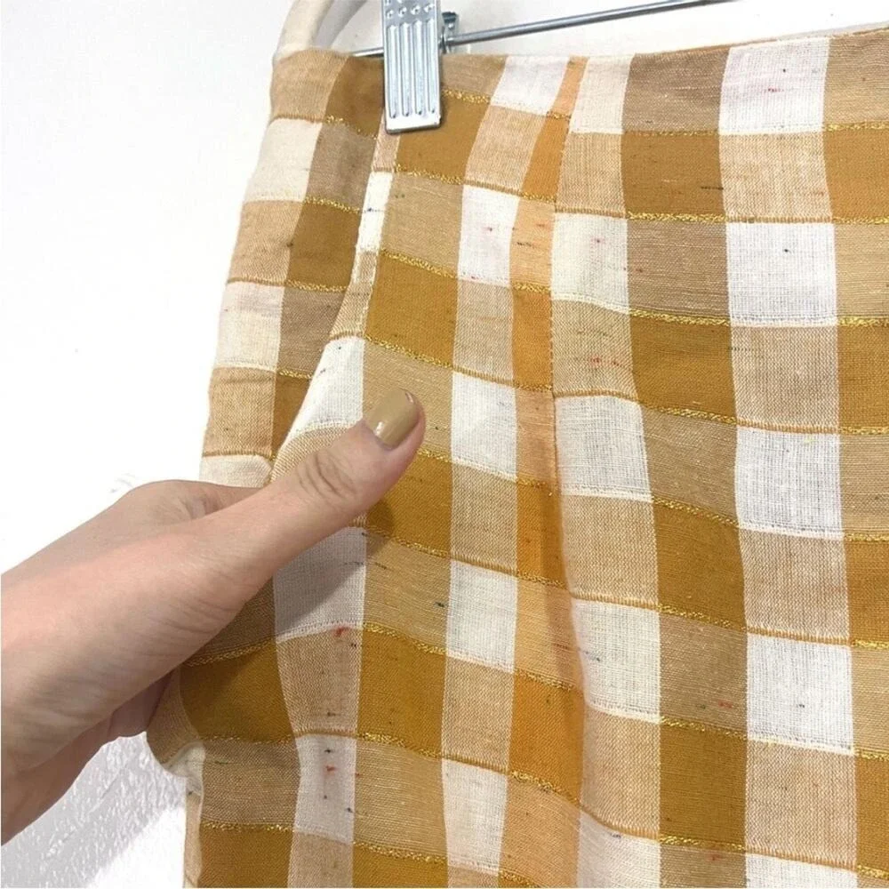 Ace & Jig Polly Plaid Cotton Wide Leg Pants in Fez Size L